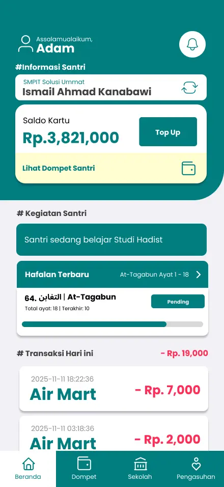 EduSantri Mobile App Interface